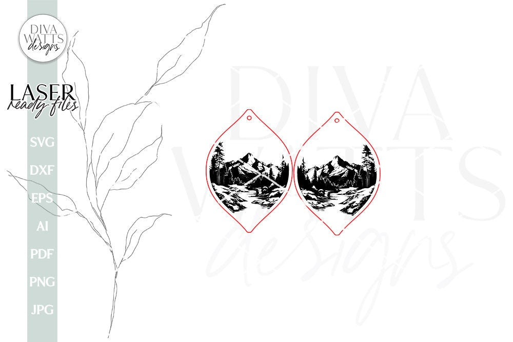 Mountain Earrings SVG For Laser Mountain Earrings For Glowforge Mountain Earrings For Laser Glowforge Earrings With Mountain Earrings SVG