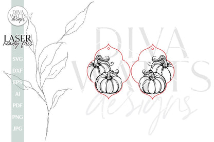 Pumpkin Earrings SVG For Laser Fall Earrings Pumpkin Duo Glowforge Earrings SVG For Laser Pumpkin Earrings SVG Autumn Earrings svg Fall svg