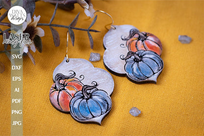 Pumpkin Earrings SVG For Laser Fall Earrings Pumpkin Duo Glowforge Earrings SVG For Laser Pumpkin Earrings SVG Autumn Earrings svg Fall svg