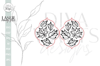 Fall Leaves Earrings SVG For Laser Fall Earrings Fall Leaves Glowforge Earrings SVG For Laser Fall Leaves Earrings SVG Autumn Earrings svg