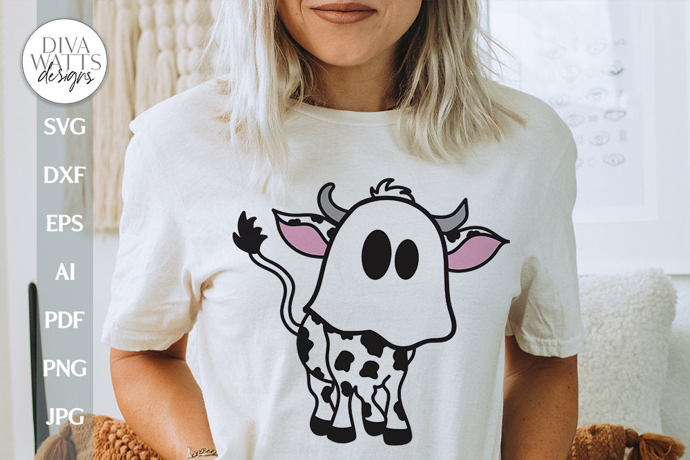 Ghost Cow SVG Halloween Cow SVG Funny Cow Ghost SVG Funny Halloween svg Fall Cow svg Halloween Shirt svg Halloween Sign svg Country Ghost