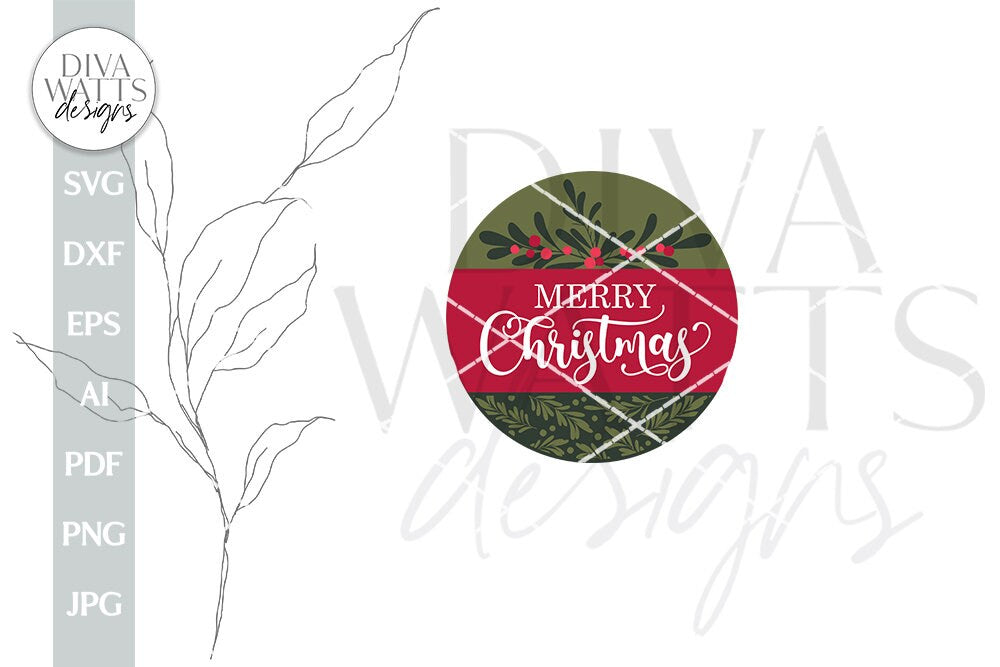 Merry Christmas SVG Door Hanger For Winter SVG Welcome Christmas SVG Door Hanger For Christmas Holly svg Front Door Decor Farmhouse Sign svg