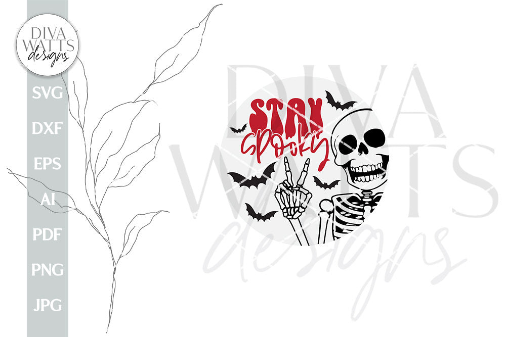 Stay Spooky SVG Halloween Door Hanger svg Skeleton Door Hanger svg Retro Halloween Skeleton SVG Skeleton Sign svg Skeleton Peace Sign SVG