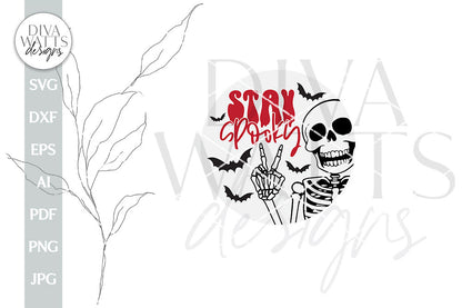 Stay Spooky SVG Halloween Door Hanger svg Skeleton Door Hanger svg Retro Halloween Skeleton SVG Skeleton Sign svg Skeleton Peace Sign SVG