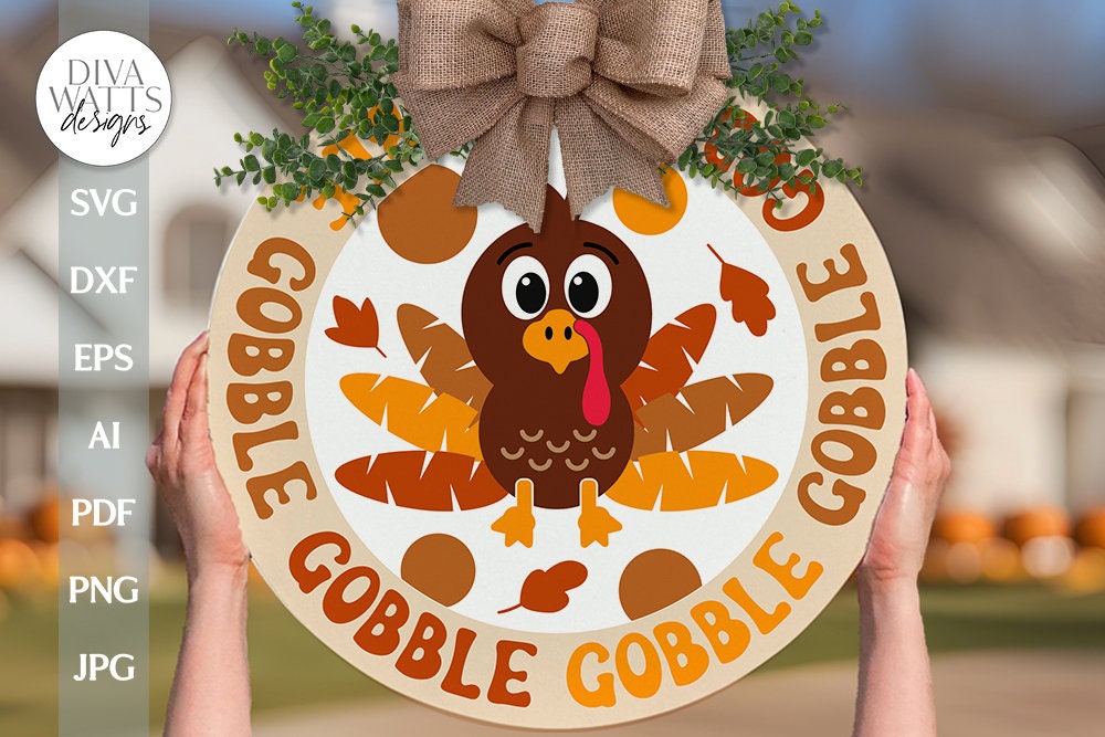 Gobble SVG Turkey Door Hanger svg Turkey svg Gobble Gobble Door Hanger SVG Gobble Sign svg Thanksgiving SVG Thanksgiving Door Hanger svg