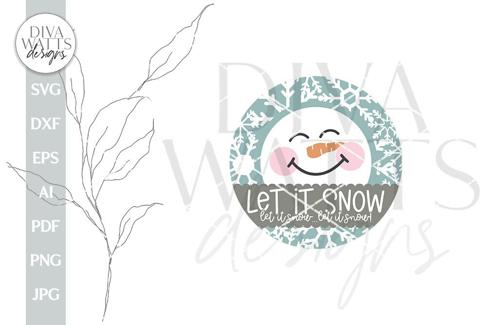 Let It Snow SVG Christmas Door Hanger SVG Winter Door Sign svg Snowflakes svg Snowman svg Welcome SVG For Winter Door Hanger svg Sign