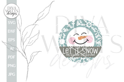 Let It Snow SVG Christmas Door Hanger SVG Winter Door Sign svg Snowflakes svg Snowman svg Welcome SVG For Winter Door Hanger svg Sign