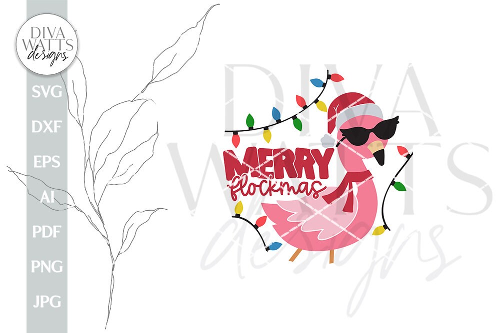 Merry Flockmas SVG Flamingo Christmas svg Christmas Flamingo Door Hanger svg Merry Christmas svg Christmas Door Hanger Funny Christmas SVG