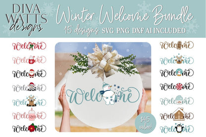 Winter Welcome Bundle SVG Christmas SVG Bundle Winter SVG Bundle Welcome svg Bundle Welcome Sign bundle Welcome Door Hanger Bundle svg