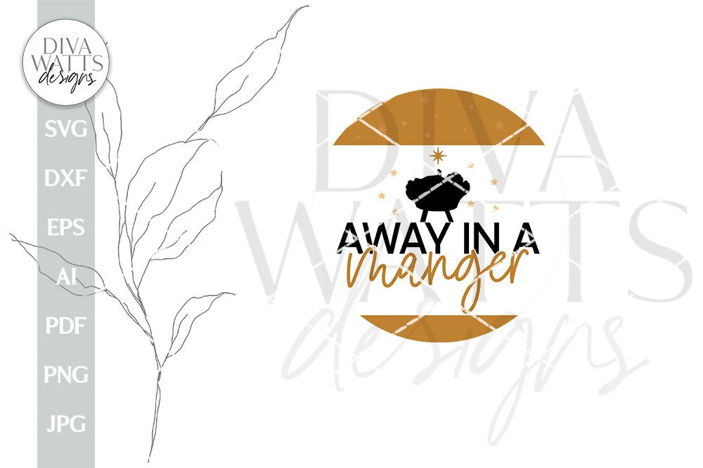 Away In A Manger SVG Jesus Manger SVG Nativity Scene SVG Nativity Door Hanger svg Christmas Door Hanger svg Christmas Design svg